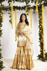 Leyla Kurta Set – Cream Gold