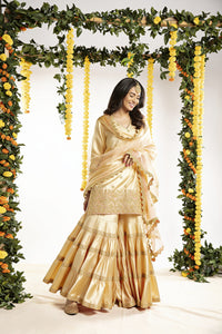 Leyla Kurta Set – Cream Gold