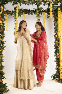 Sitara Kurta Set – Cream Gold