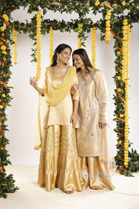 Zoya Kurta Set – Cream Gold